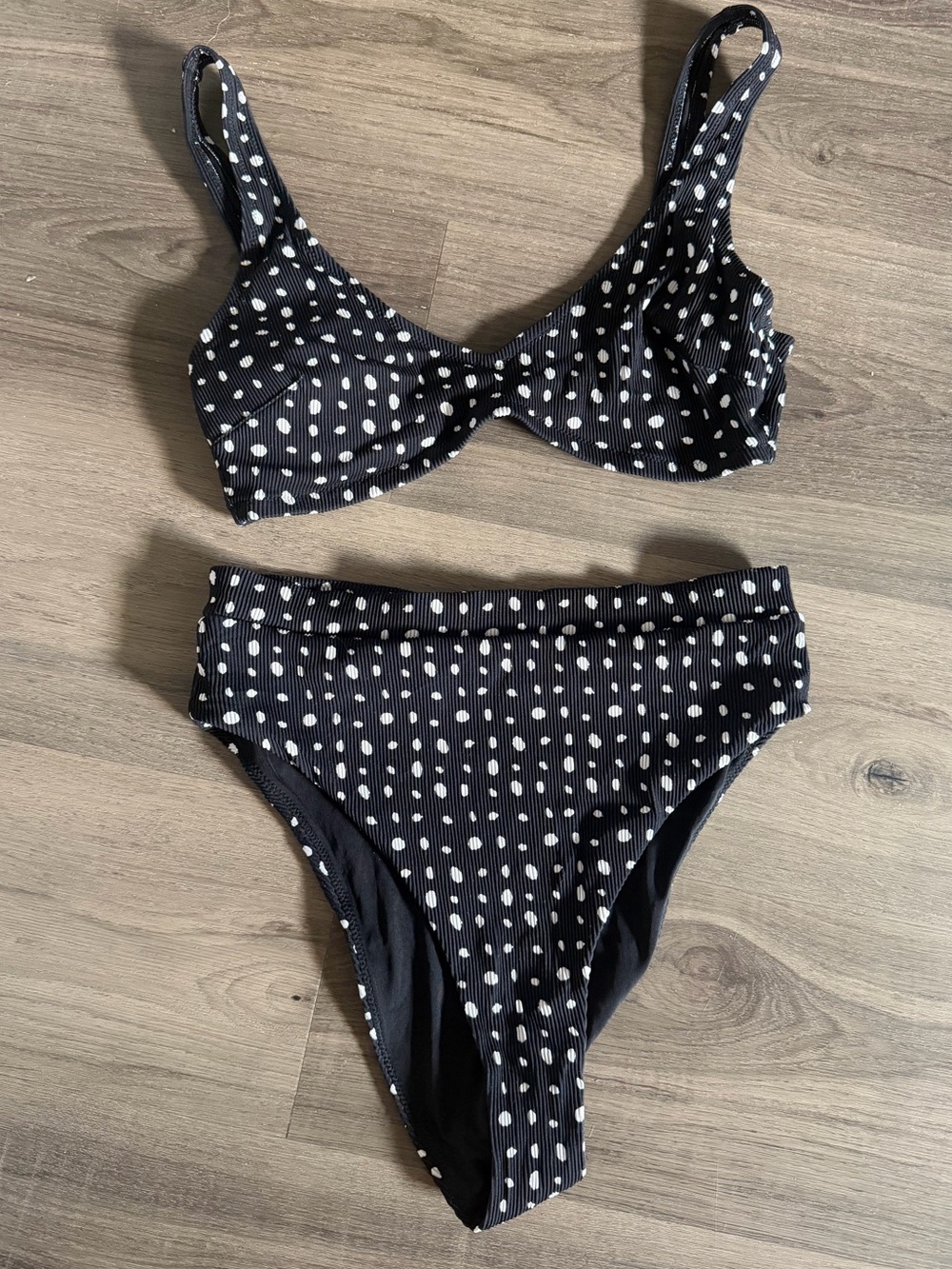 Aerie Polka Dot Bikini Set High Waisted Size L